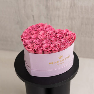 Heart Light Pink Suede Box | Orchid Roses - Hidden Candles