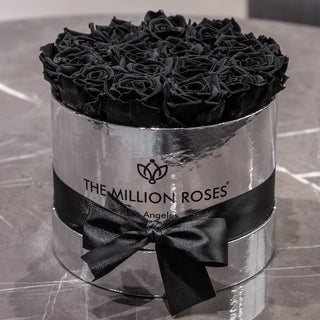 Classic Mirror Silver Box | Black Roses - Hidden Candles