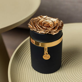 One in a Million™ Round Black Box | Charm Edition | Gold Rose - Hidden Candles