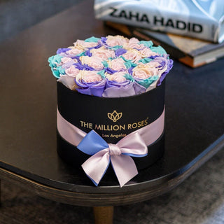 Classic Black Box | Pastel Rainbow Roses - Hidden Candles