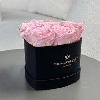 Baby Heart Black Box | Light Pink Roses - Hidden Candles