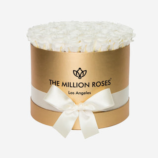 Supreme Gold Box | White Roses - Hidden Candles