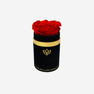 Single Black Suede Box | Red Rose - Hidden Candles