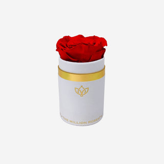 Single White Suede Box | Red Rose - Hidden Candles