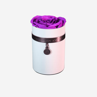 One in a Million™ Round White Box | Charm Edition | Bright Purple Rose - Hidden Candles