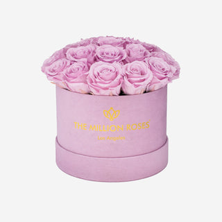 Classic Light Pink Suede Dome Box | Light Pink Roses - Hidden Candles