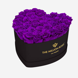 Heart Black Box | Bright Purple Roses - Hidden Candles