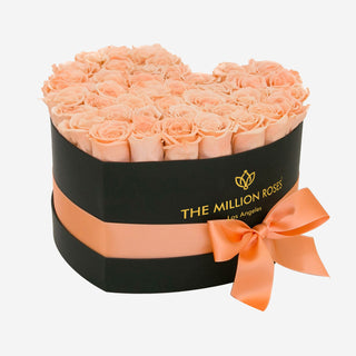 Heart Black Box | Peach Roses - Hidden Candles