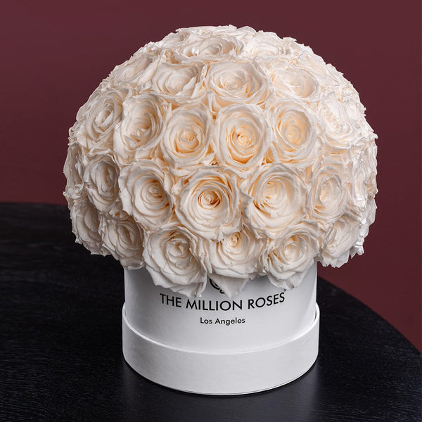 Classic White Superdome Box | White Roses - Hidden Candles