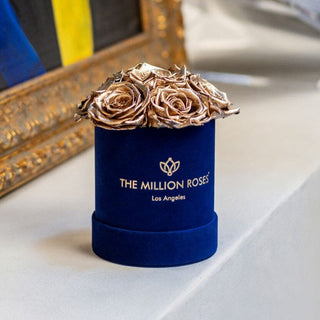 Basic Royal Blue Box | Gold Roses - Hidden Candles