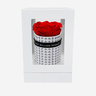 Single White Monogram Box | Red Rose - Hidden Candles