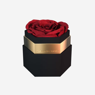One in a Million™ Black Hexagon Box | Red Rose - Hidden Candles