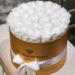 Supreme Gold Box | White Roses - Hidden Candles