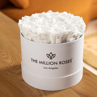 Classic White Box | White Roses - Hidden Candles