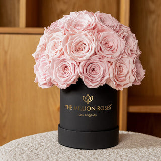 Basic Black Superdome Box | Light Pink Roses - Hidden Candles
