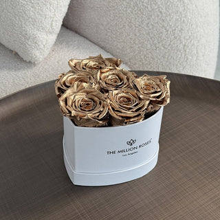 Baby Heart White Box | Gold Roses - Hidden Candles