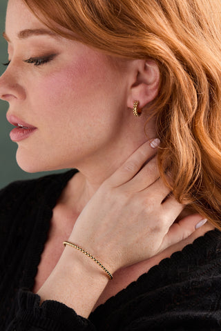 Gold Beaded Cuff Bracelet - Hidden Candles