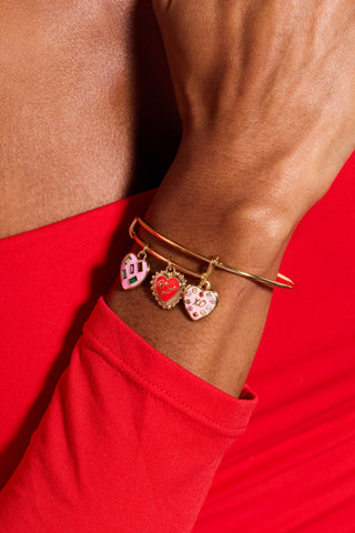Sweet Shop 'Be Mine' Heart Multi Charm Bangle - Hidden Candles