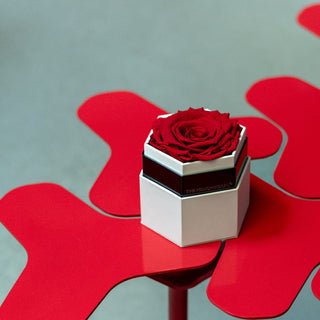 One in a Million™ White Hexagon Box | Red Rose - Hidden Candles