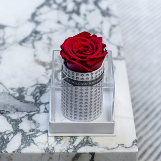 Single White Monogram Box | Red Rose - Hidden Candles