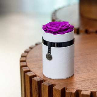 One in a Million™ Round White Box | Charm Edition | Bright Purple Rose - Hidden Candles