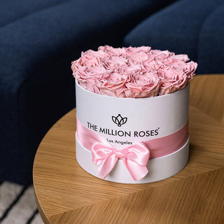 Classic White Box | Light Pink Roses - Hidden Candles