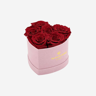 Baby Heart Light Pink Box | Red Roses - Hidden Candles
