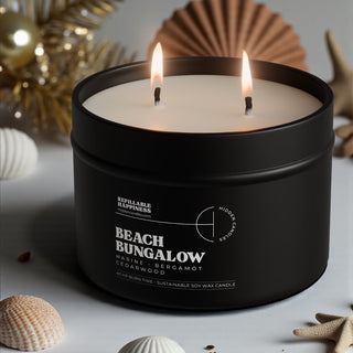 Beach Bungalow Candle 10.6 oz – Marine Air, Driftwood & White Tea