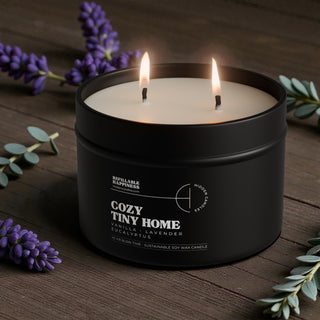 Cozy Tiny Home Candle 10.6 oz – Lavender, Vanilla & Eucalyptus - Hidden Candles