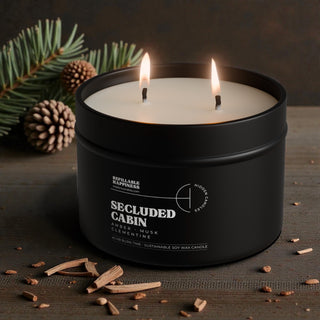 Secluded Cabin Candle 10.6 oz – Bergamot, Cedarwood & Smoked Amber - Hidden Candles