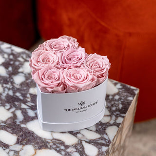 Baby Heart White Box | Light Pink Roses - Hidden Candles