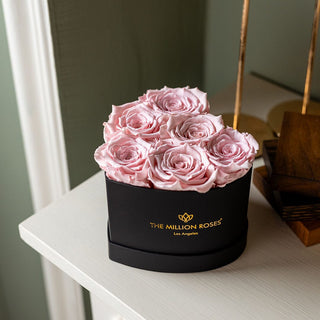 Baby Heart Black Box | Light Pink Roses - Hidden Candles