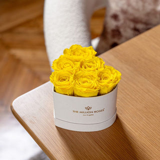 Baby Heart White Box | Yellow Roses - Hidden Candles