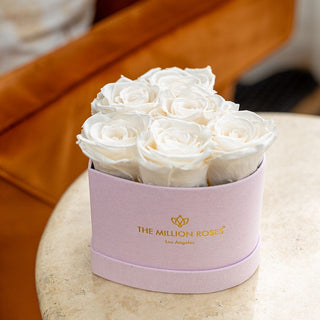 Baby Heart Light Pink Box | White Roses - Hidden Candles