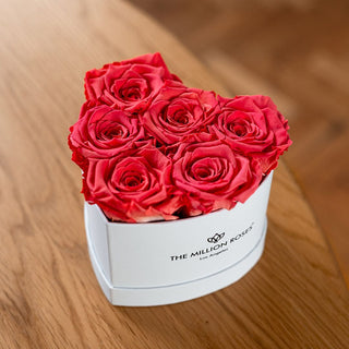 Baby Heart White Box | Coral Roses - Hidden Candles