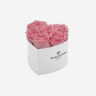 Baby Heart White Box | Light Pink Roses - Hidden Candles