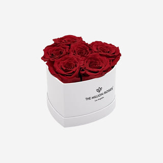 Baby Heart White Box | Red Roses - Hidden Candles