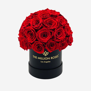 Basic Black Superdome Box | Red Roses - Hidden Candles