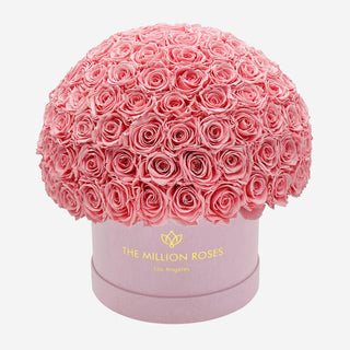Supreme Light Pink Suede Superdome Box | Light Pink Roses - Hidden Candles