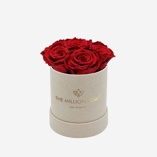 Basic Beige Suede Box | Red Roses - Hidden Candles