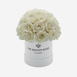 Basic White Superdome Box | White Roses - Hidden Candles